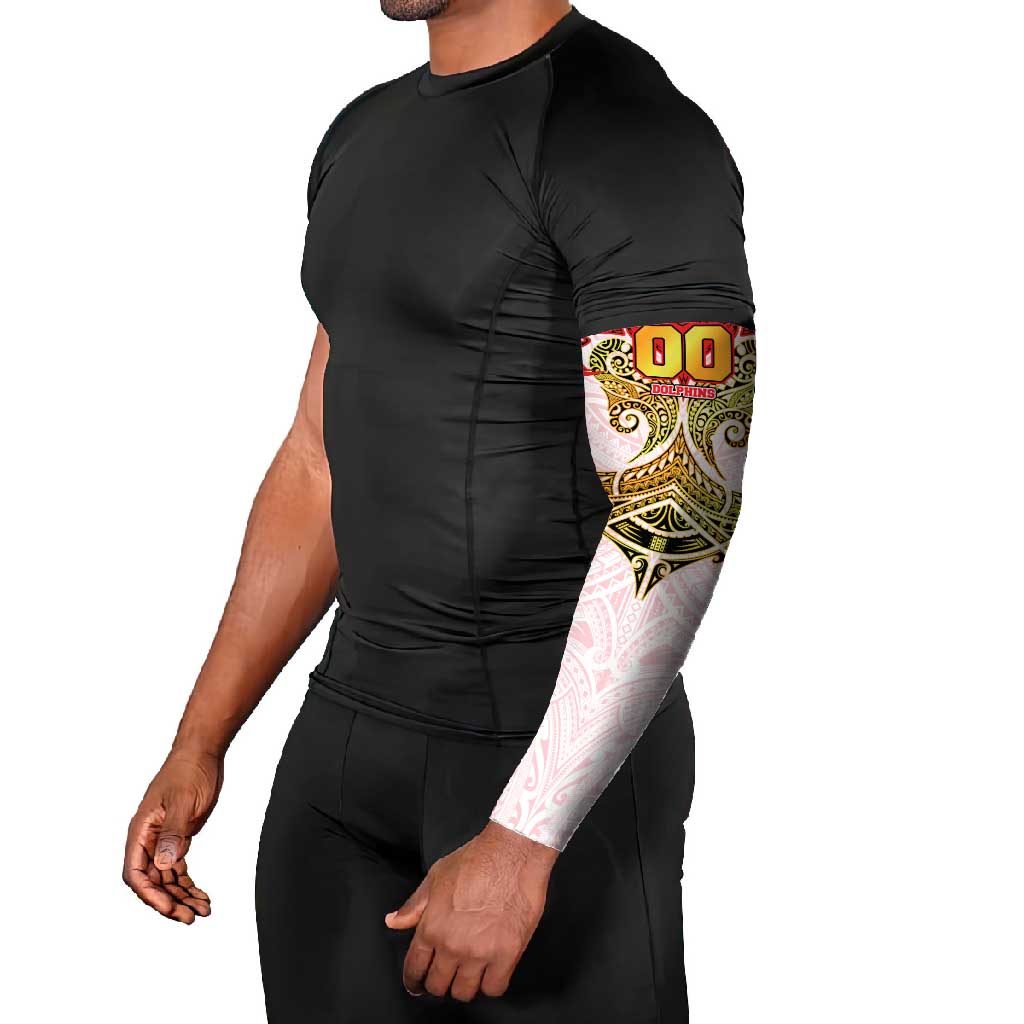 Personalized Dolphins Arm Sleeves Polynesian Tribal Pattern Style