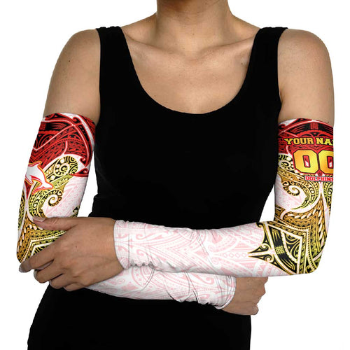 Personalized Dolphins Arm Sleeves Polynesian Tribal Pattern Style