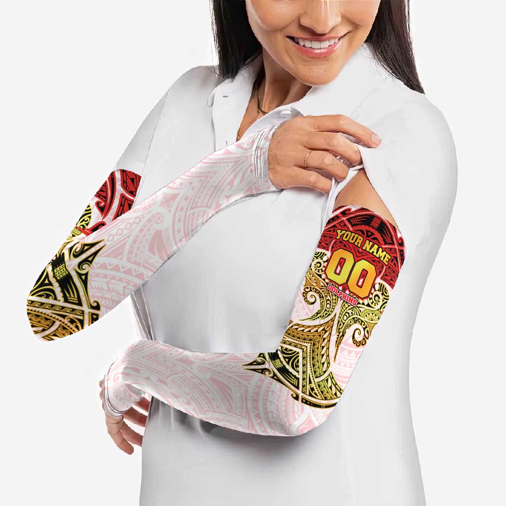 Personalized Dolphins Arm Sleeves Polynesian Tribal Pattern Style