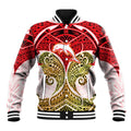 Personalized Dolphins Baseball Jacket Polynesian Tribal Pattern Style