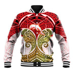 Personalized Dolphins Baseball Jacket Polynesian Tribal Pattern Style