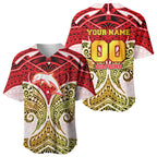 Personalized Dolphins Baseball Jersey Polynesian Tribal Pattern Style