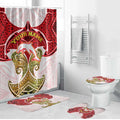 Personalized Dolphins Bathroom Set Polynesian Tribal Pattern Style