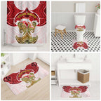 Personalized Dolphins Bathroom Set Polynesian Tribal Pattern Style