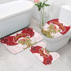 Personalized Dolphins Bathroom Set Polynesian Tribal Pattern Style