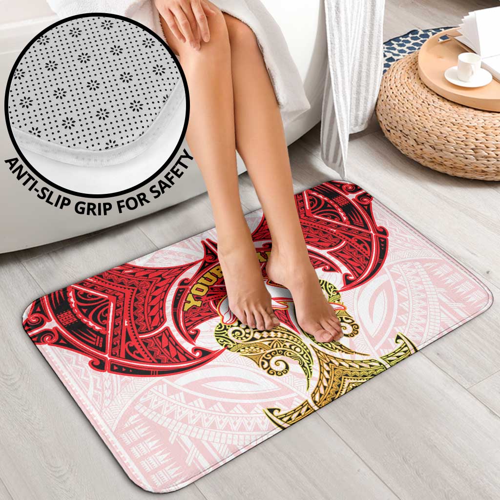 Personalized Dolphins Bathroom Set Polynesian Tribal Pattern Style