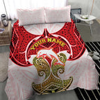 Personalized Dolphins Bedding Set Polynesian Tribal Pattern Style