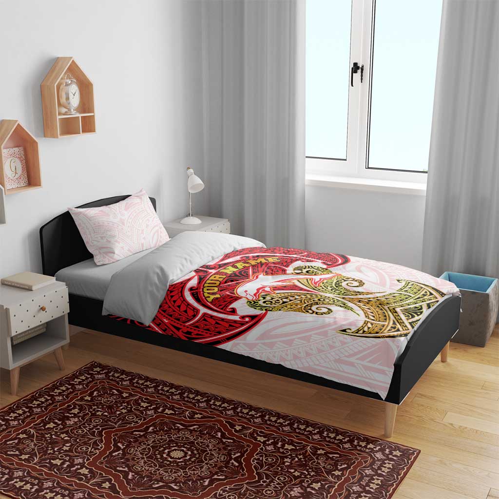 Personalized Dolphins Bedding Set Polynesian Tribal Pattern Style