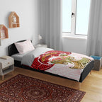 Personalized Dolphins Bedding Set Polynesian Tribal Pattern Style