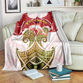 Personalized Dolphins Blanket Polynesian Tribal Pattern Style