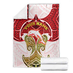 Personalized Dolphins Blanket Polynesian Tribal Pattern Style