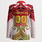 Personalized Dolphins Blazer Polynesian Tribal Pattern Style
