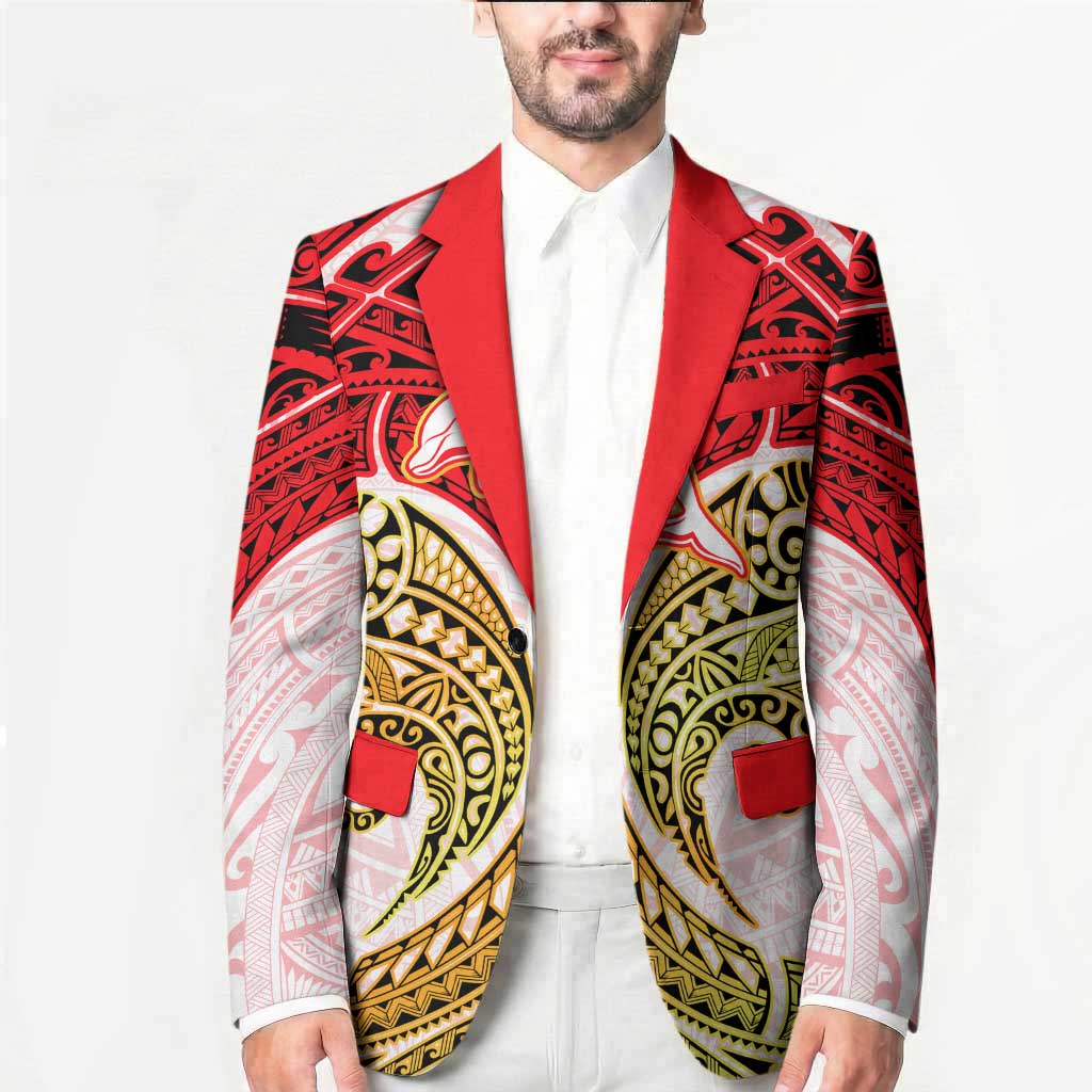 Personalized Dolphins Blazer Polynesian Tribal Pattern Style