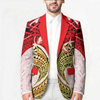 Personalized Dolphins Blazer Polynesian Tribal Pattern Style
