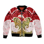 Personalized Dolphins Bomber Jacket Polynesian Tribal Pattern Style