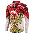 Personalized Dolphins Button Sweatshirt Polynesian Tribal Pattern Style
