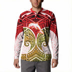 Personalized Dolphins Button Sweatshirt Polynesian Tribal Pattern Style