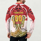 Personalized Dolphins Button Sweatshirt Polynesian Tribal Pattern Style