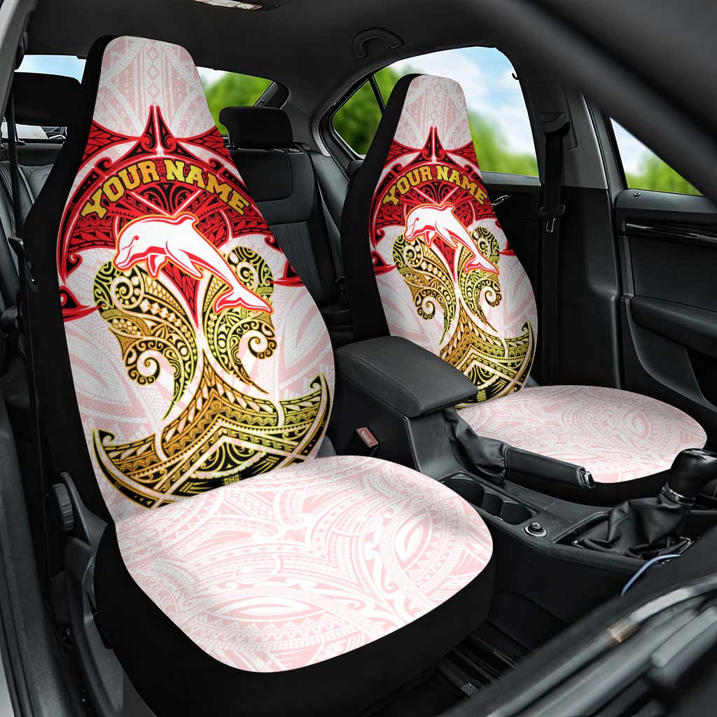 Personalized Dolphins Car Seat Cover Polynesian Tribal Pattern Style