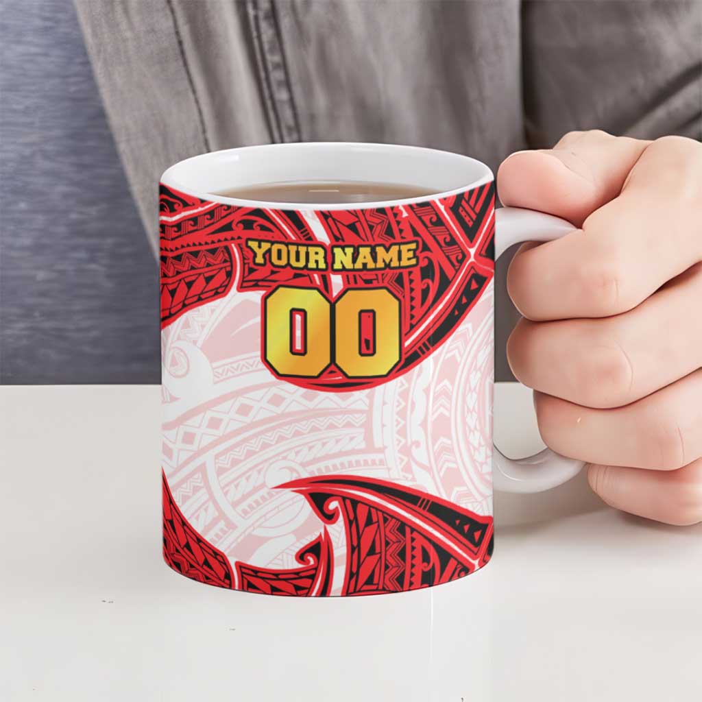 Personalized Dolphins Ceramic Mug Polynesian Tribal Pattern Style
