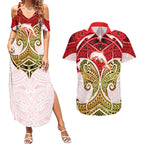 Personalized Dolphins Couples Matching Summer Maxi Dress and Hawaiian Shirt Polynesian Tribal Pattern Style