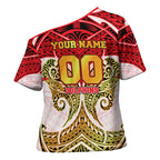 Personalized Dolphins Cross Shoulder Shirt Polynesian Tribal Pattern Style