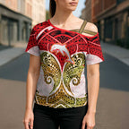 Personalized Dolphins Cross Shoulder Shirt Polynesian Tribal Pattern Style