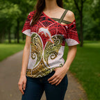 Personalized Dolphins Cross Shoulder Shirt Polynesian Tribal Pattern Style