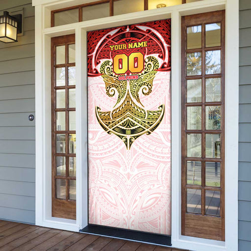 Personalized Dolphins Door Cover Polynesian Tribal Pattern Style