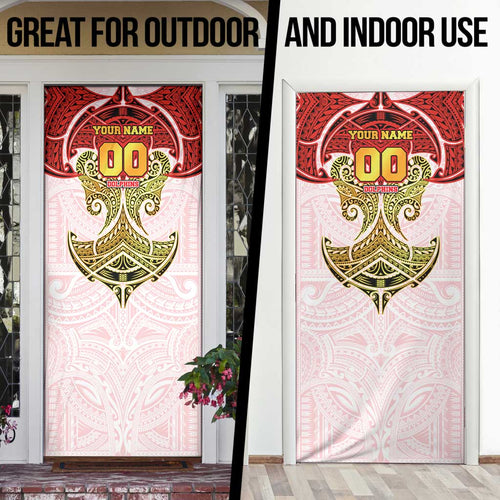 Personalized Dolphins Door Cover Polynesian Tribal Pattern Style