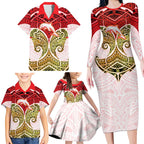 Personalized Dolphins Family Matching Long Sleeve Bodycon Dress and Hawaiian Shirt Polynesian Tribal Pattern Style
