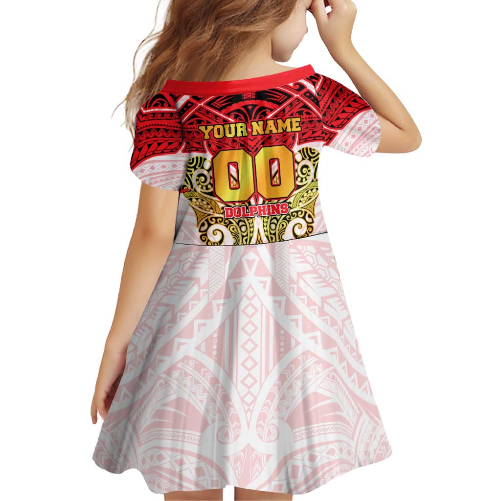 Personalized Dolphins Family Matching Long Sleeve Bodycon Dress and Hawaiian Shirt Polynesian Tribal Pattern Style