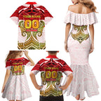 Personalized Dolphins Family Matching Mermaid Dress and Hawaiian Shirt Polynesian Tribal Pattern Style
