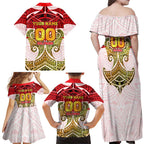 Personalized Dolphins Family Matching Off Shoulder Maxi Dress and Hawaiian Shirt Polynesian Tribal Pattern Style