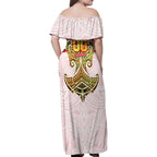 Personalized Dolphins Family Matching Off Shoulder Maxi Dress and Hawaiian Shirt Polynesian Tribal Pattern Style