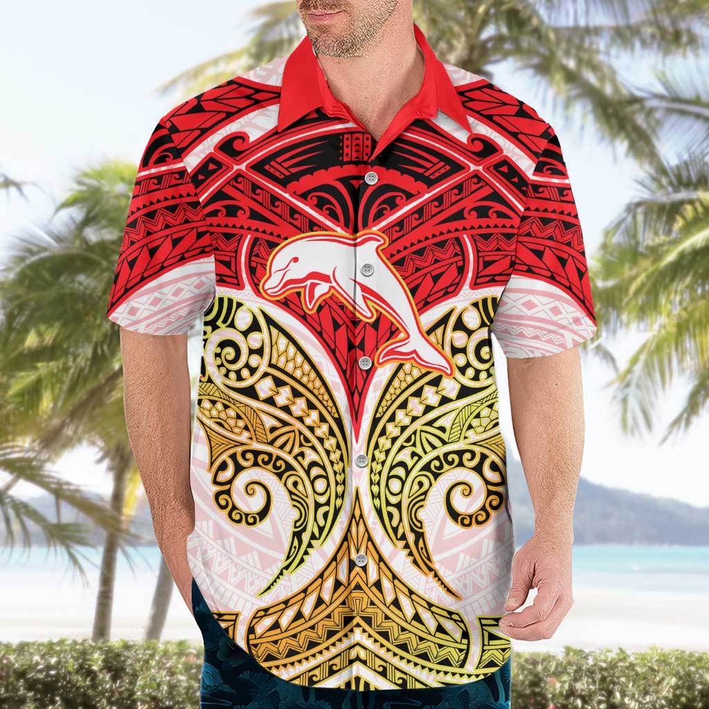 Personalized Dolphins Hawaiian Shirt Polynesian Tribal Pattern Style