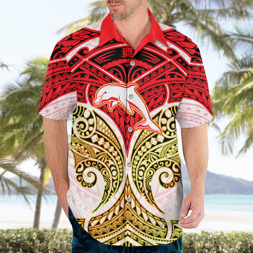 Personalized Dolphins Hawaiian Shirt Polynesian Tribal Pattern Style
