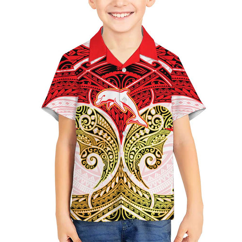 Personalized Dolphins Hawaiian Shirt Polynesian Tribal Pattern Style