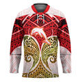 Personalized Dolphins Hockey Jersey Polynesian Tribal Pattern Style