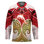 Personalized Dolphins Hockey Jersey Polynesian Tribal Pattern Style