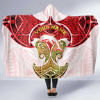 Personalized Dolphins Hooded Blanket Polynesian Tribal Pattern Style