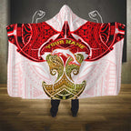 Personalized Dolphins Hooded Blanket Polynesian Tribal Pattern Style