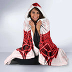 Personalized Dolphins Hooded Blanket Polynesian Tribal Pattern Style