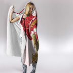 Personalized Dolphins Hooded Blanket Polynesian Tribal Pattern Style