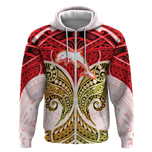 Personalized Dolphins Hoodie Polynesian Tribal Pattern Style