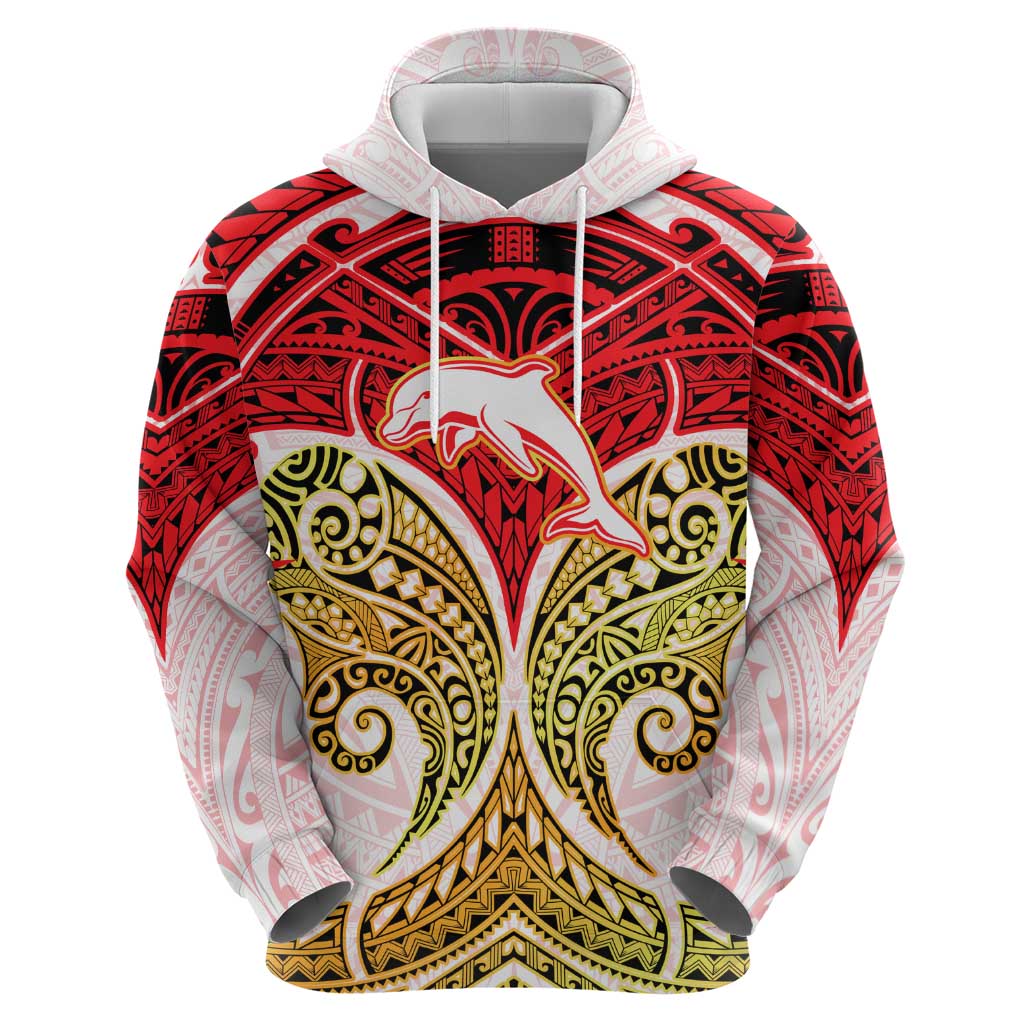 Personalized Dolphins Hoodie Polynesian Tribal Pattern Style