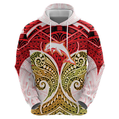 Personalized Dolphins Hoodie Polynesian Tribal Pattern Style