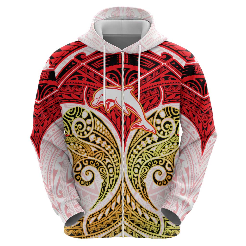 Personalized Dolphins Hoodie Polynesian Tribal Pattern Style
