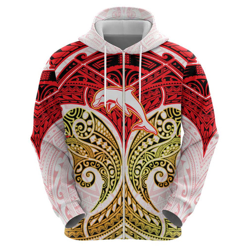Personalized Dolphins Hoodie Polynesian Tribal Pattern Style
