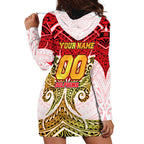Personalized Dolphins Hoodie Dress Polynesian Tribal Pattern Style